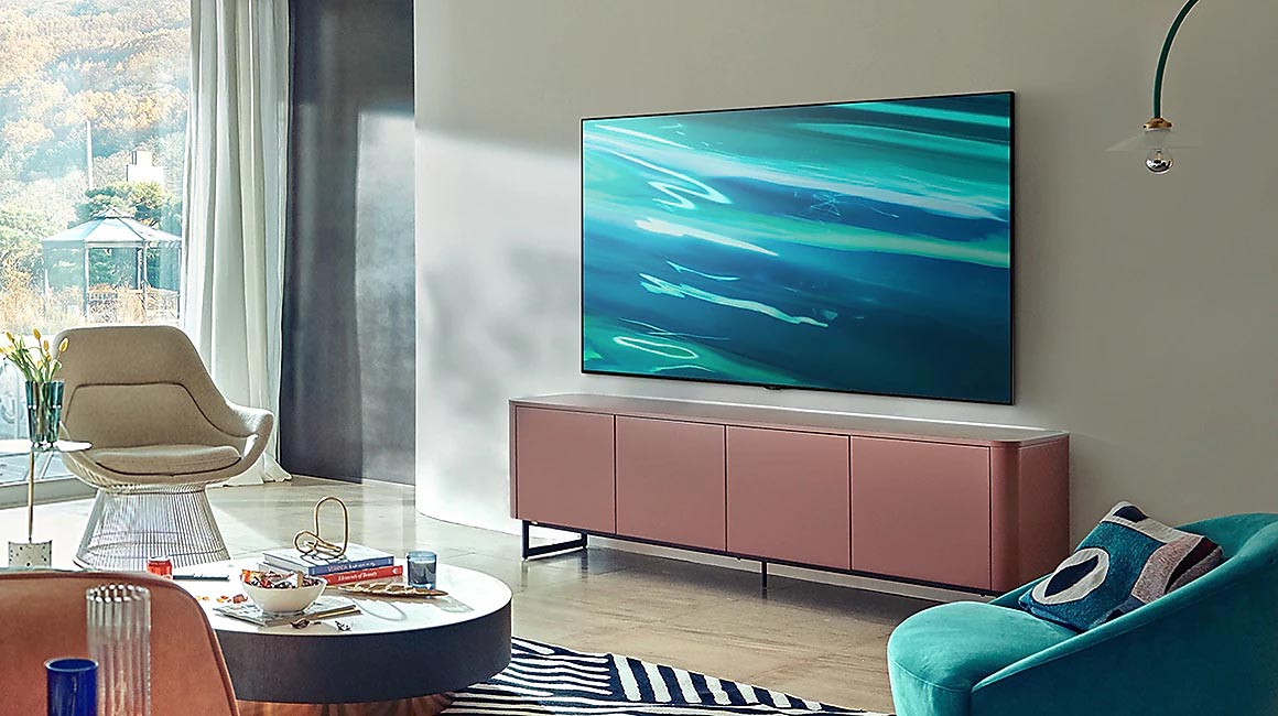 تلویزیون QLED سامسونگ مدل Q80A سایز 55 اینچ محصول 2021 بانه